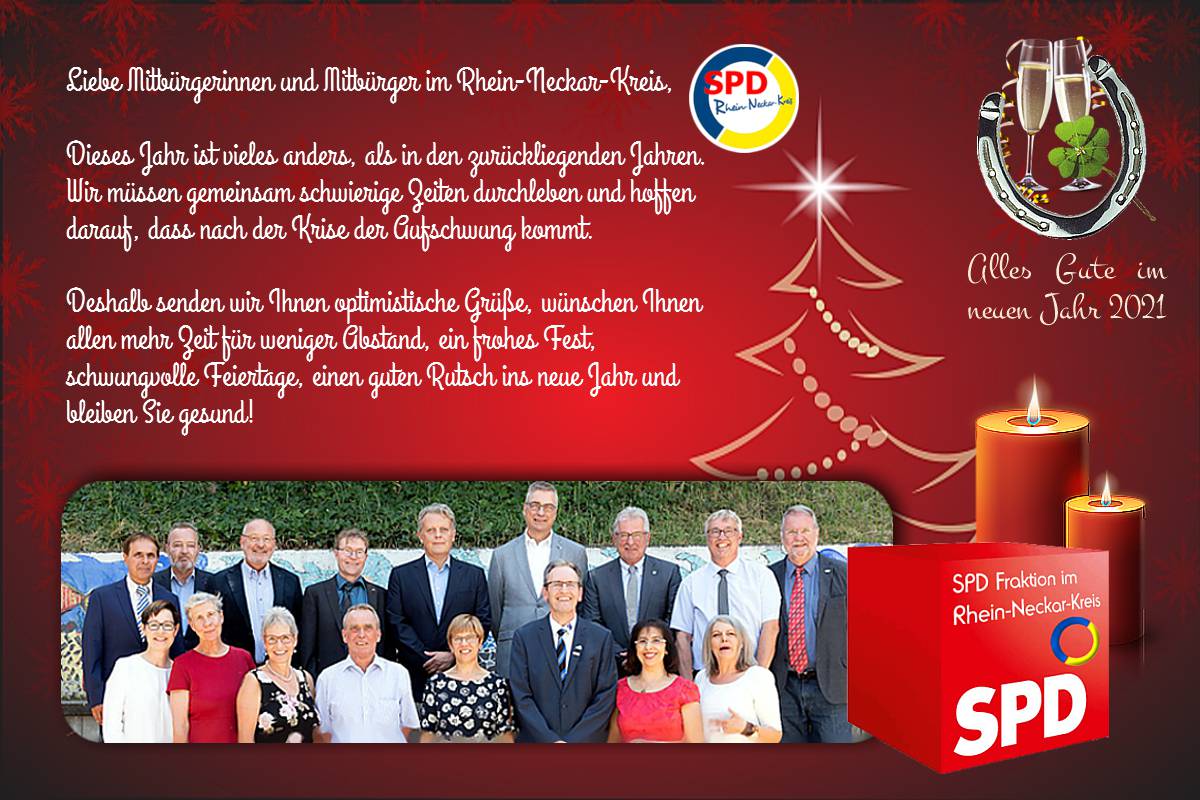 Grüße der SPD Kreistagsfraktion zum Jahresende gemeinsam gestalten.